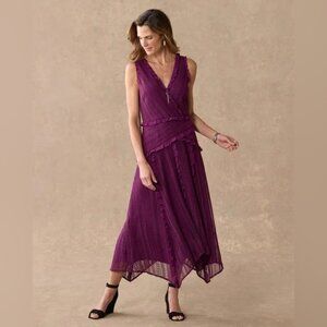 NWT Sundance Embroidery Lace Plum Dress Size PL